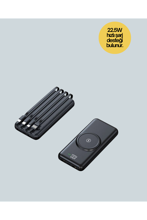 10000mAh Kablosuz ve Hızlı Şarj Destekli Powerbank – Taşınabilir Şarj Gücü