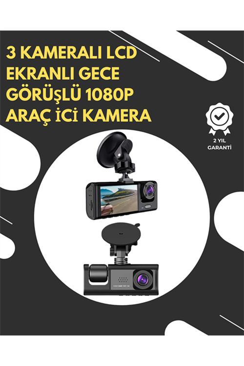 G-Sensör ve Hareket Algılama Destekli 1080p Araç İçi Güvenlik Kamerası