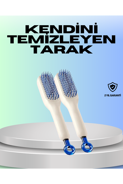 Kendini Temizleyen Ergonomik Saç Tarağı – ABS Gövde, Silikon Diş