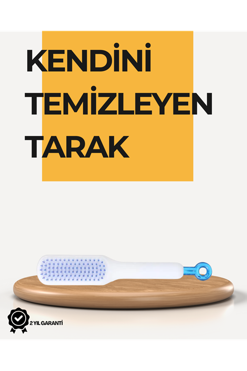Kendi Kendini Temizleyen Saç Tarağı – Anti-Statik, Silikon Uçlu, ABS Malzeme, 22x4 cm