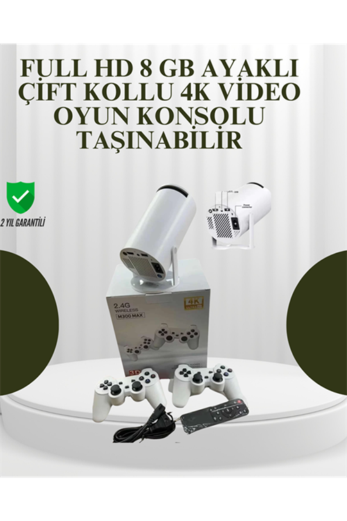 Portatif 4K Projeksiyon – 4.000 Uygulama, Kablosuz Yansıtma ve Bluetooth 5.0