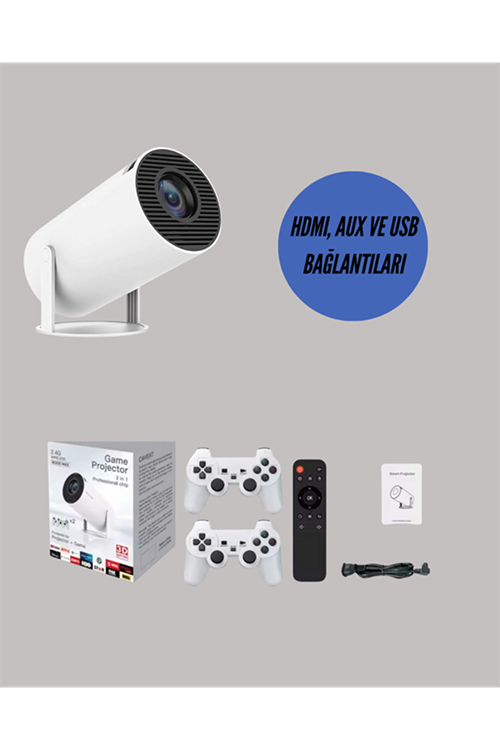 Portatif 4K Projeksiyon – 4.000 Uygulama, Kablosuz Yansıtma ve Bluetooth 5.0