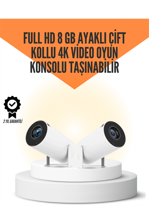 10.000 Oyun Destekli, Çift Kollu 4K Projeksiyon – HDMI, USB, AUX, Ethernet Yok