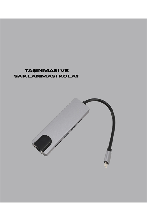 USB‑C Çoklu Bağlantı Merkezi – 5 Gbps, 100‑240 V, Sağlam Eloksal Tasarım