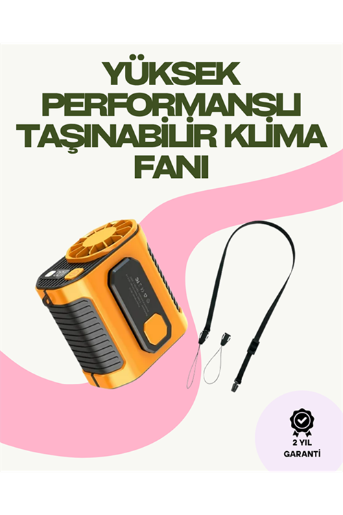 Dijital Göstergeli Turbo Taşınabilir Fan – USB Type-C, 3 Serinlik Modu