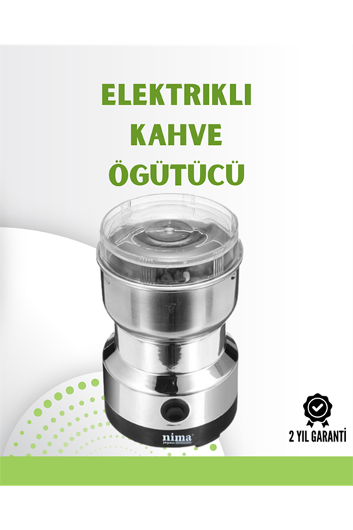 Kahve ve Baharat Değirmeni | Kompakt, Hafif, Hızlı Öğütme, Şeffaf Kapaklı, Kolay Kullanım