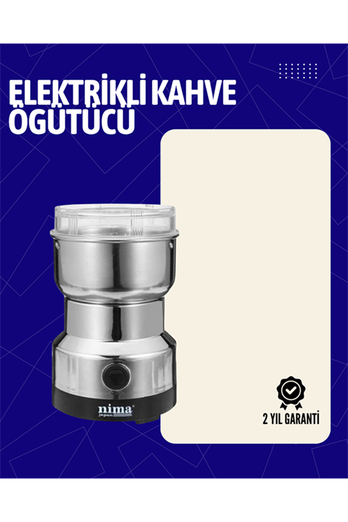 Elektrikli Sessiz Kahve Öğütücü | Çok Fonksiyonlu, 200W, AB Fişli, Kolay Temizlenir