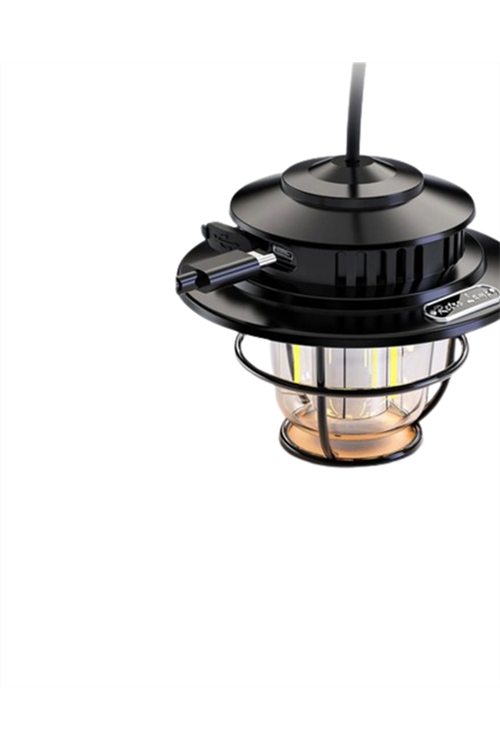 4 Fonksiyonlu Dekoratif Kamp Lambası – Tungsten Ampul, USB Çıkışlı