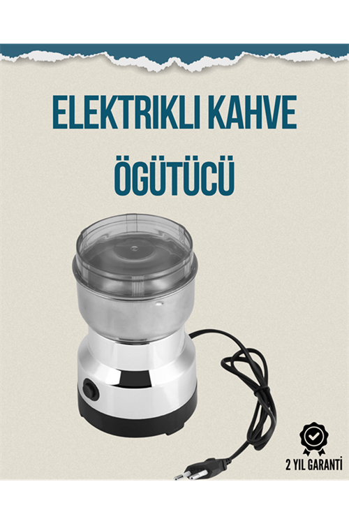 Kompakt Elektrikli Kahve ve Baharat Öğütücü | 14500 Devir, Şeffaf Kapaklı, Hediye İçin İdeal