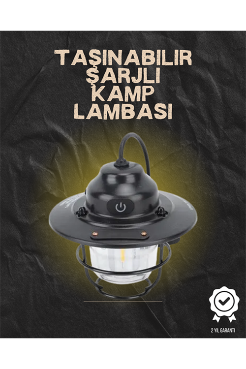 Kamp ve Bahçe İçin Retro LED Fener – Sıcak Işık, Uzun Ömürlü Batarya