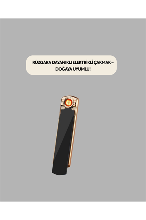 Plazma Ark Teknolojili Elektrikli Çakmak – Dokunmatik, LED Göstergeli, Şarj Edilebilir