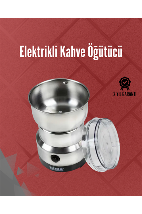 Paslanmaz Çelik Elektrikli Kahve Değirmeni | Sessiz, Hızlı, Çok Amaçlı Öğütücü (200W)