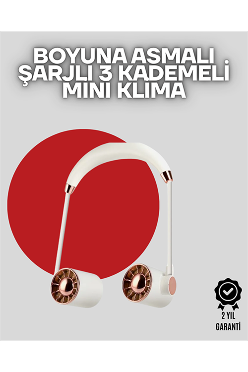 Boyuna Asılan Taşınabilir Küçük Fan | Turbo Motor, 5 Kanat, Katlanabilir Gövde
