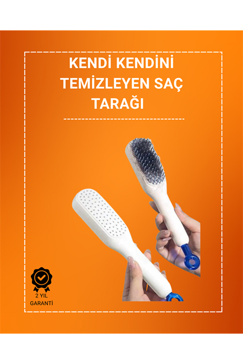 Kafa Derisi Masajlı Saç Tarağı – Kendini Temizleyen, Anti-Statik