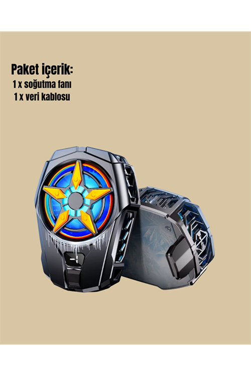 Mobil Cihaz Soğutma Radyatörü – Metal+ABS, Type-C Kablolu
