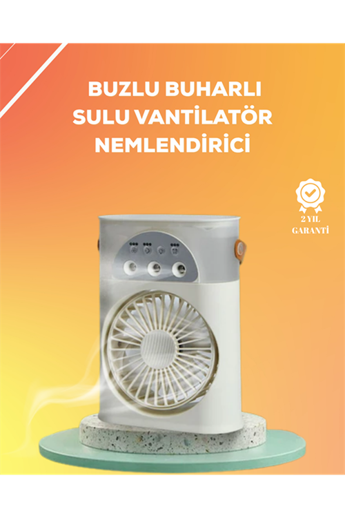 Mini Klima Fan | USB'li, 7 Renk Gece Işığı, 3'ü 1 Arada Fonksiyon