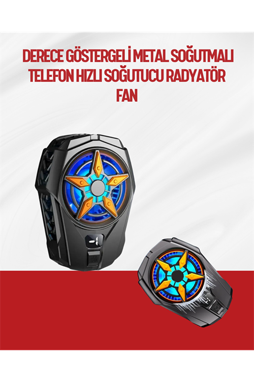 Oyunlar İçin Telefon Soğutucu – 65-85 mm Uyumlu, Dijital Ekranlı