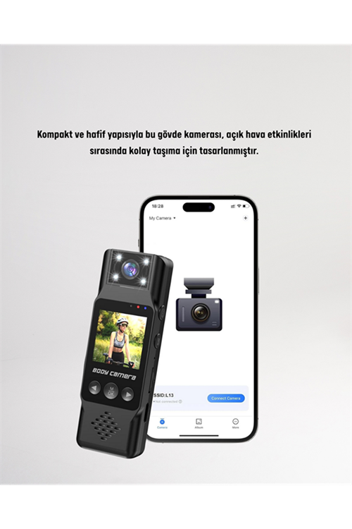 Kablosuz WiFi Bağlantılı Full HD Mini Kamera – Döngüsel Kayıt ve Hareket Algılama Özellikli