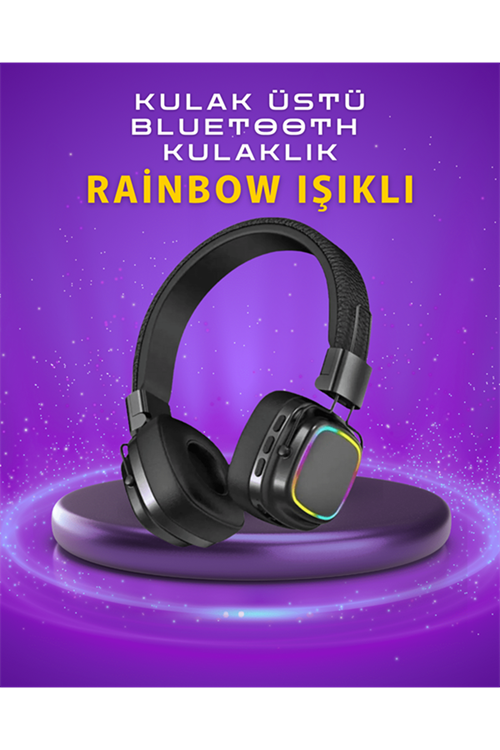 Renkli Işık Efektli Bluetooth 5.3 Müzik Kulaklığı