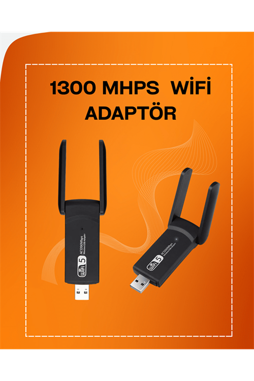 Tak-Çalıştır Özellikli Çift Bant WiFi Adaptör – 1200 Mbps
