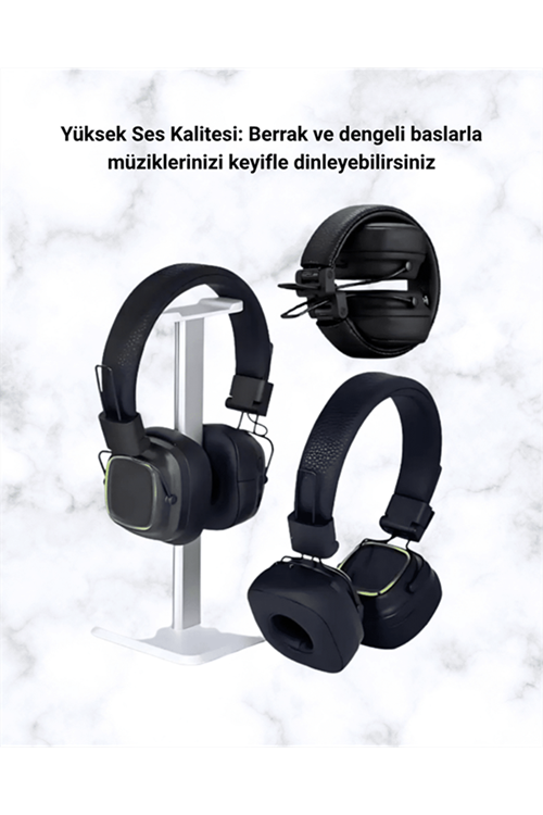 Bluetooth 5.3 Rainbow Işıklı Kulak Üstü Kablosuz Kulaklık