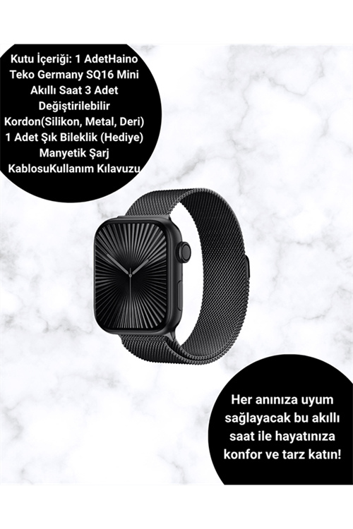 Akıllı Saat SQ-16 Mini Series 10 | Unisex Tasarım, Sağlık ve Spor Takibi