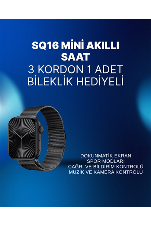 Mini Series 10 Akıllı Saat | 3 Kordon + Bileklik Hediyeli, Tüm Telefonlarla Uyumlu
