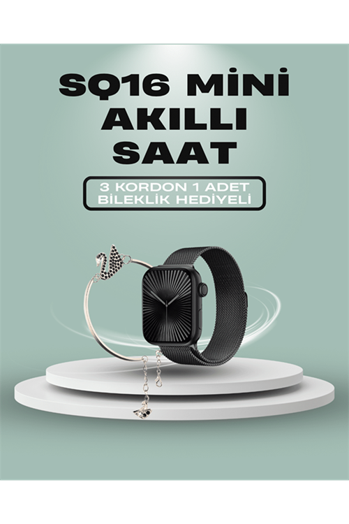 SQ-16 Mini Series 10 Akıllı Saat – 3 Kordon + Hediye Bileklik