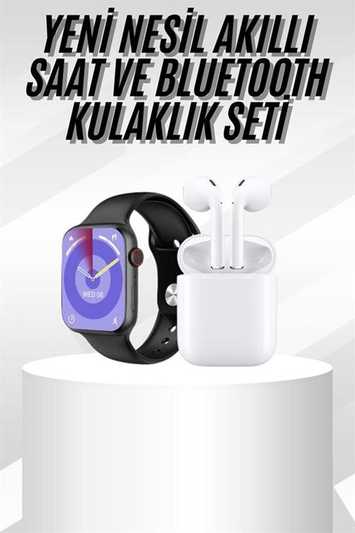 Yeni Nesil Akıllı Saat Ve Kulaklık Seti Gümüş Kasa Zarif Tasarım Çok Fonksiyonlu