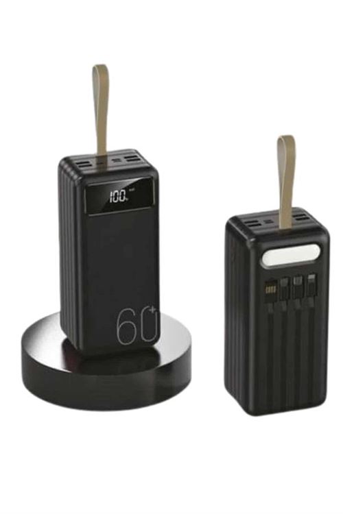 Powerbank 60.000 Mah Taşınabilir Şarj Hızlı El Fenerli Dijital Göstergeli