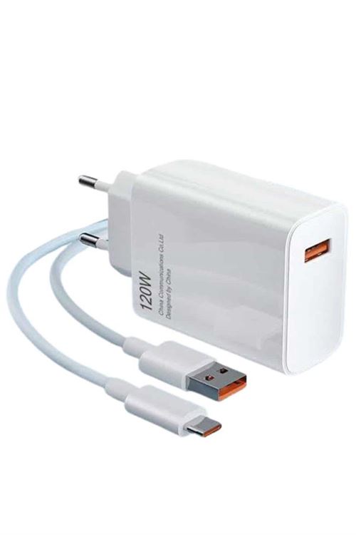 Type C Yüksek Hızlı Şarj Aleti Beyaz 120W Ultra Uzun Ömürlü