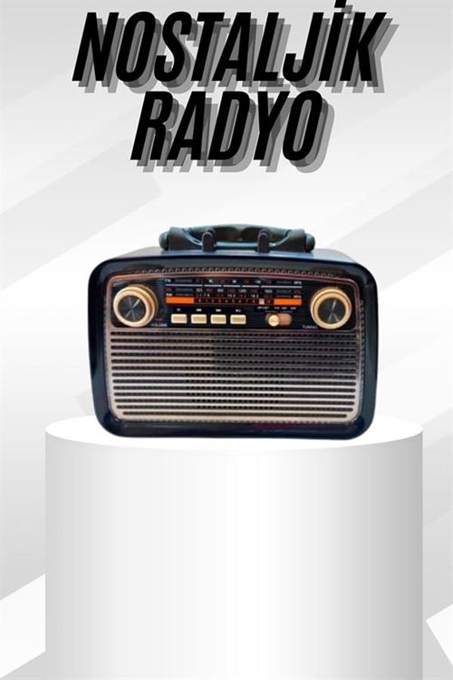 Müzik Kutusu Bluetooth Bağlantılı El Fenerli Nostaljik Tasarım Radyo
