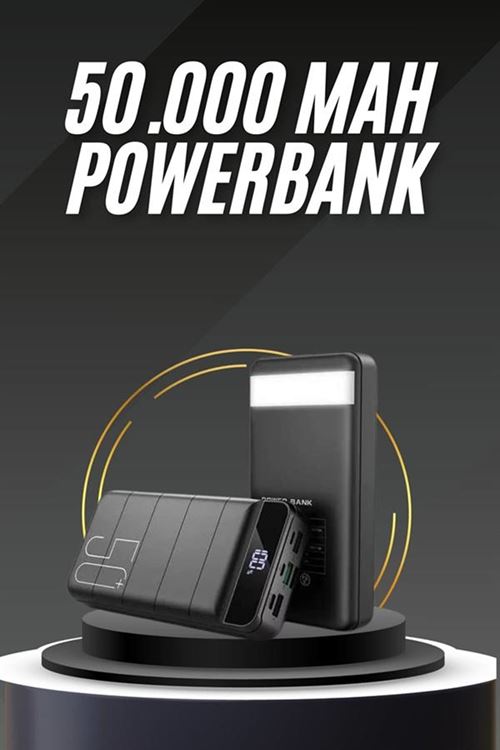 50.000 Mah Led Dijital Göstergeli USB Çıkışı Powerbank