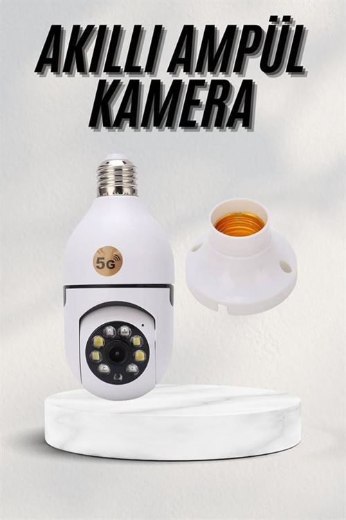 Akıllı Kamera Wifi Kamera Duylu Ampul Görünümlü 360 Derece Dönebilen Ev Kamerası