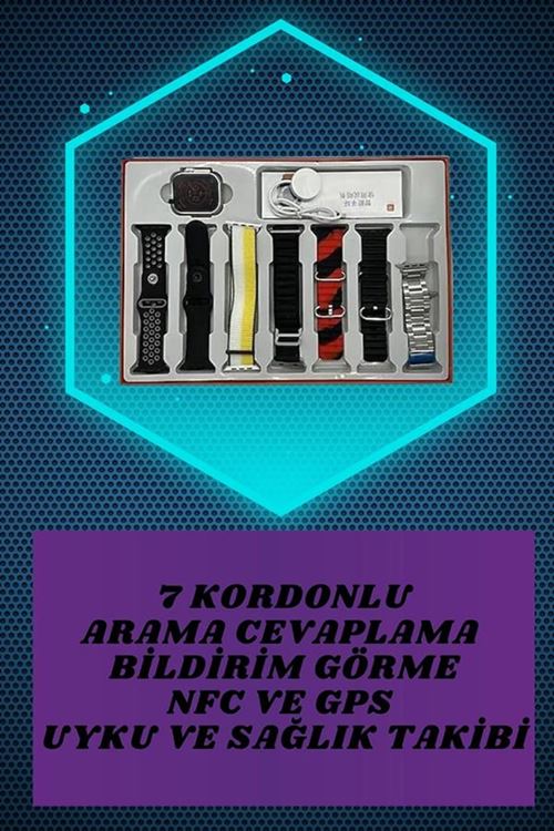 7 Kordonlu Akıllı Saat Ve Oyuncu Kulaklığı Bluetooth Bağlantılı Android ve İOS Uyumlu