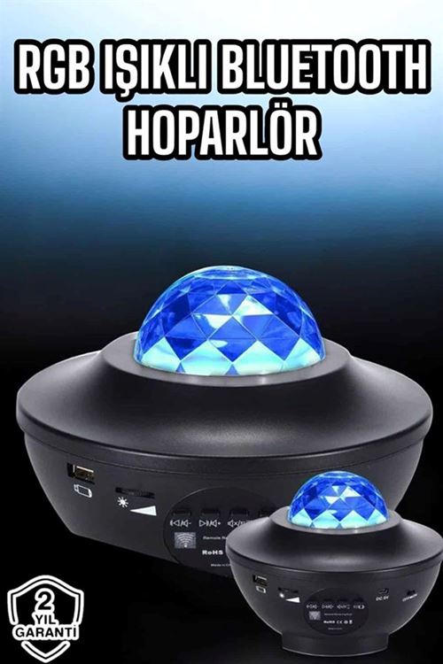 Projektör Yıldız Gece Lambası Disko Topu Bluetooth Bağlantılı Taşınabilir Şarjlı