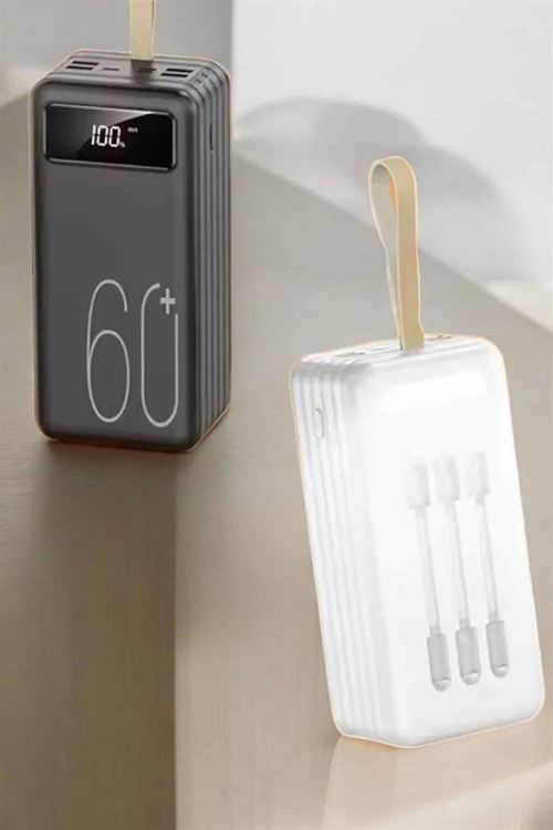Powerbank 60.000 Mah Hızlı Şarj 4 Çıkışlı Uzun Şarj Süreli Dijital Göstergeli