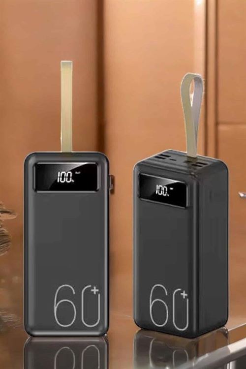 Powerbank 60.000 Mah Hızlı Şarj 4 Çıkışlı Uzun Şarj Süreli Dijital Göstergeli