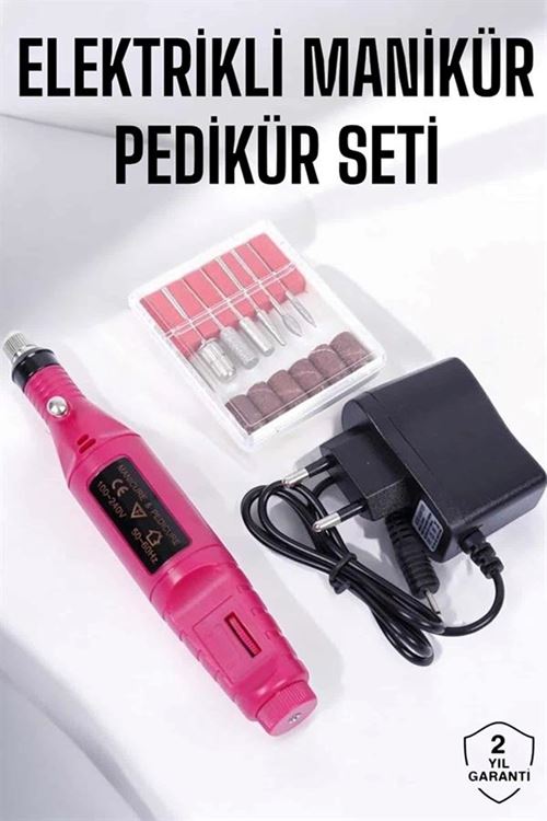 Elektrikli Manikür Pedikür Törpü Seti Protez Tırnak Nasır Temizleyici