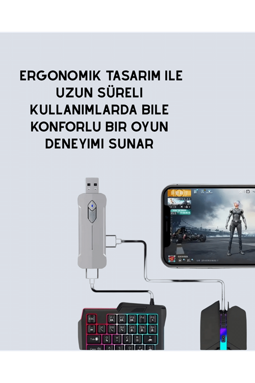 Mobil Oyunlar için Klavye, Mouse ve Dönüştürücü Seti