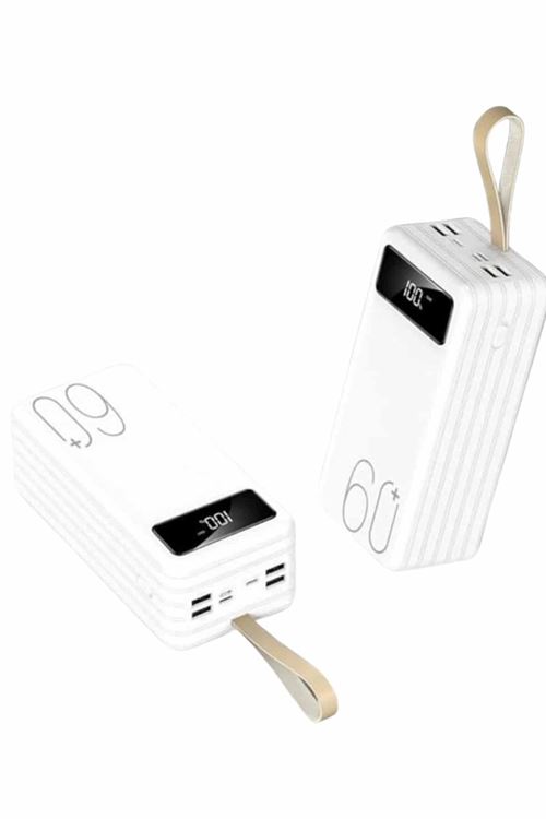 Powerbank 60.000 Mah Taşınabilir Şarj Hızlı El Fenerli Dijital Göstergeli
