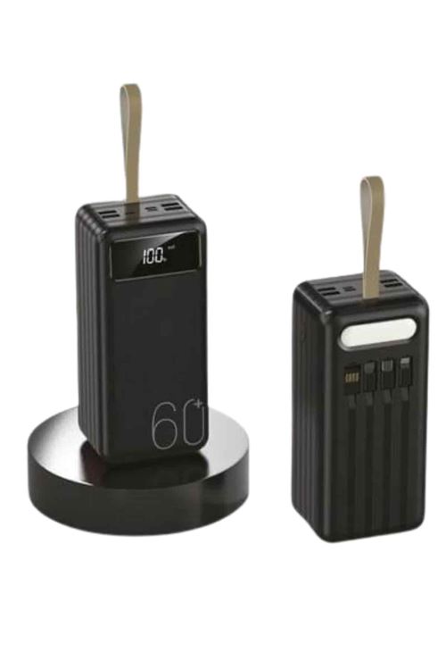 Powerbank 60.000 Mah Taşınabilir Şarj Hızlı El Fenerli Dijital Göstergeli