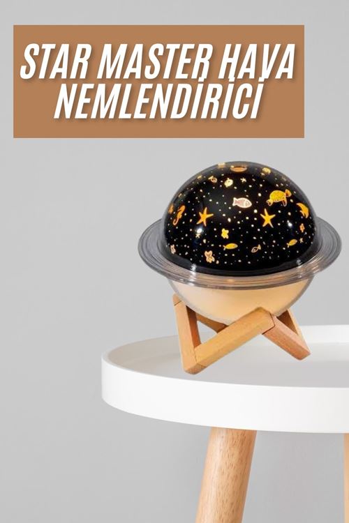 Hava Nemlendirici Led Işıklı Gece Lambası Yıldız Görünümlü Renk Değiştiren