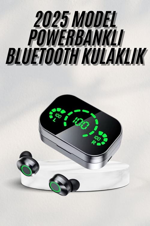 Yeni Nesil Bluetooth Kulaklık Çağrı Cevaplayabilen Dijital Göstergeli Powerbankli