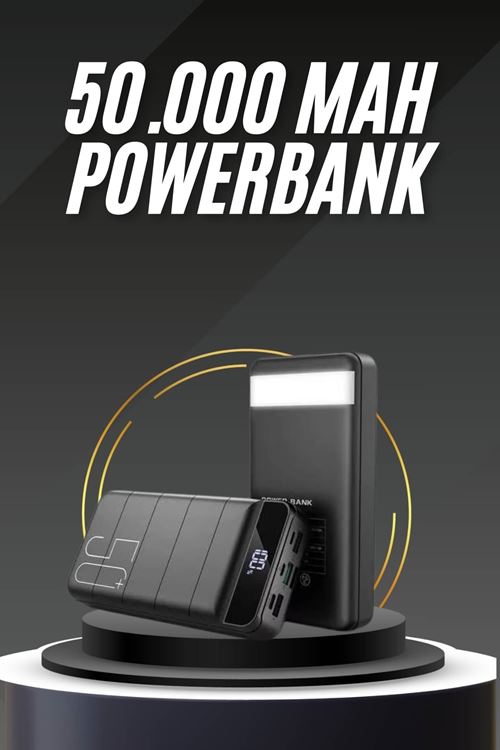50.000 Mah Led Dijital Göstergeli USB Çıkışı Powerbank