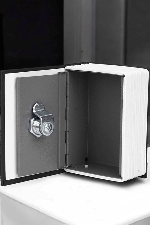 Gizli Kasa Kitap Görünümlü Anahtarlı Çelik Mini Kasa