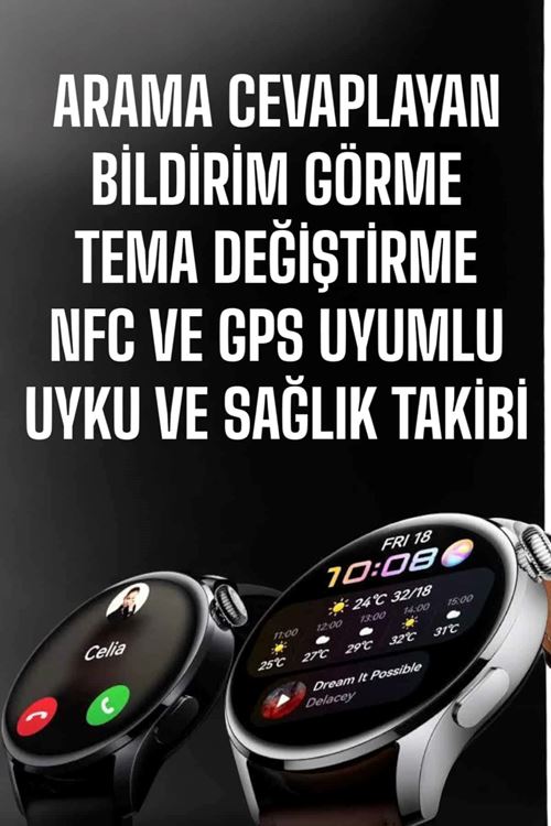 Akıllı Saat Bildirim Görme Amoled Ekran GPS Uyumlu Sesli Görüşme
