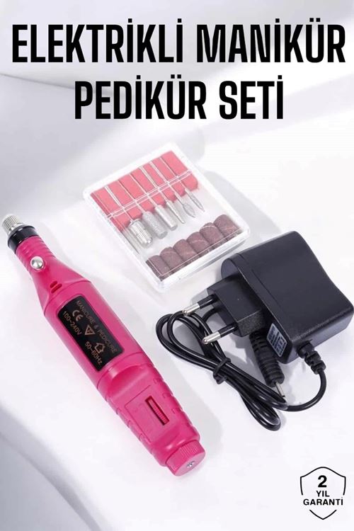 Elektrikli Manikür Pedikür Törpü Seti Protez Tırnak Nasır Temizleyici