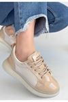 Piona Bej Rugan Bağcıklı Spor Ayakkabı