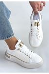 Hley Beyaz Rugan Paraşüt Detaylı Bağcıklı Spor Ayakkabı